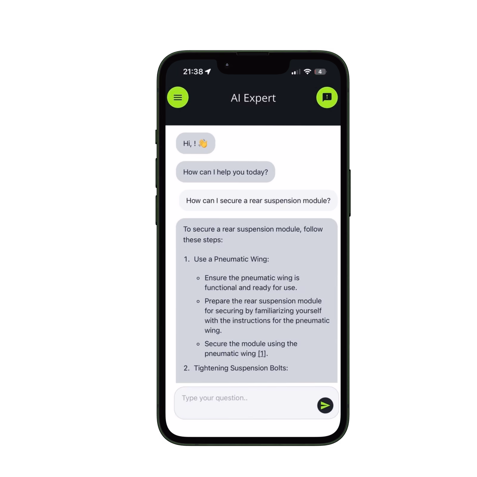 AI Assistant, copilot on the job, AI Chat, RAG search